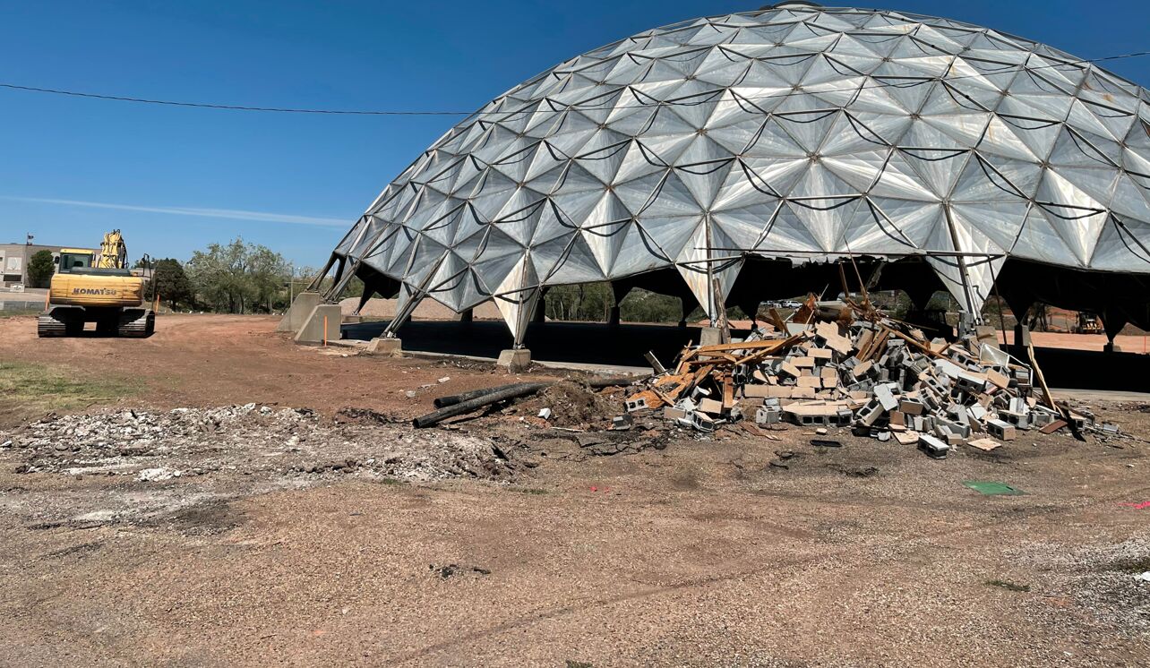 Demolition continues on the Aluminum Dome